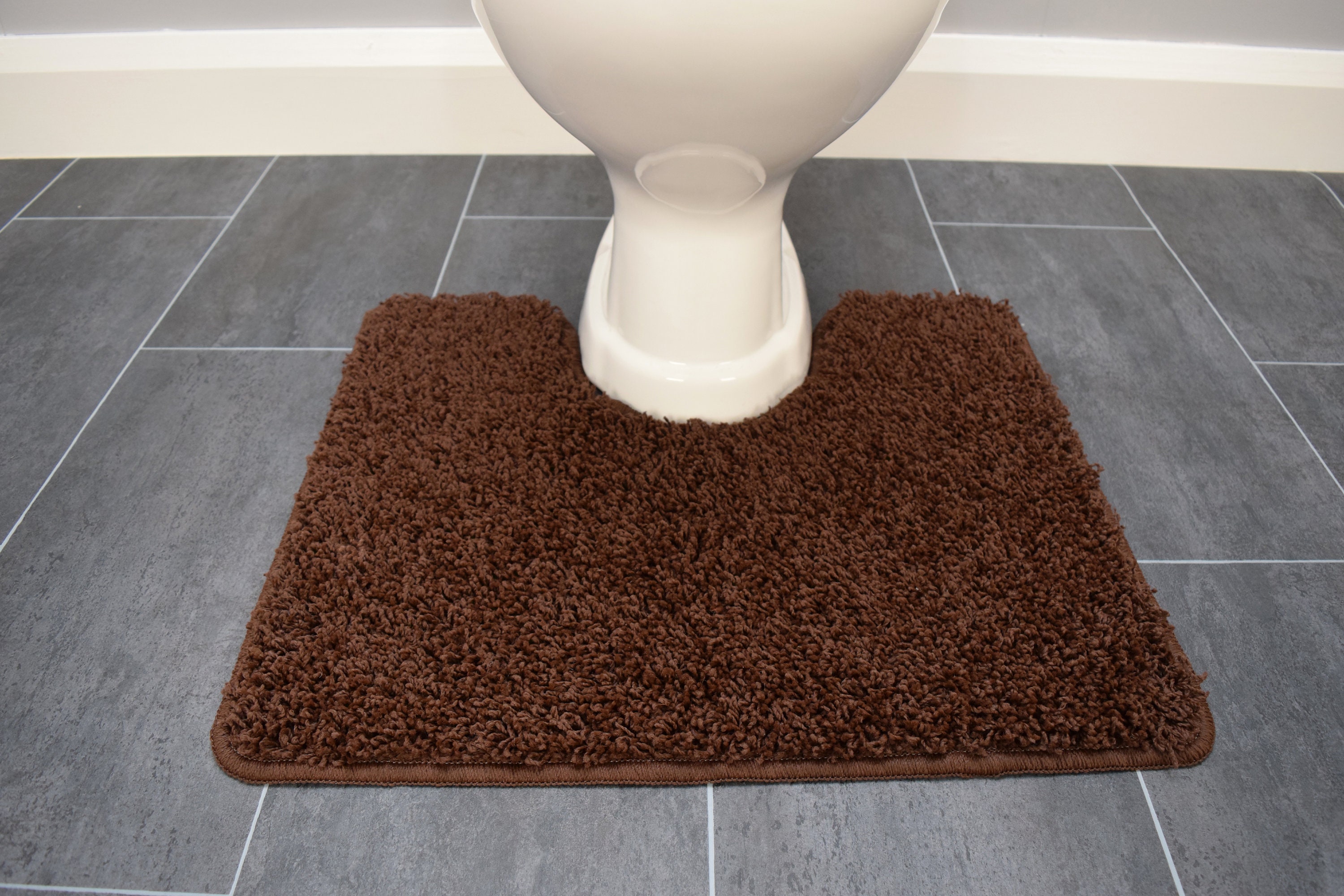 Brown Toilet Pedestals Mats Rugs Bathroom Non Slip Rubber Etsy UK