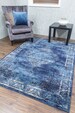 Vintage Classic Blue Persian Fade Distressed Rugs Mat 