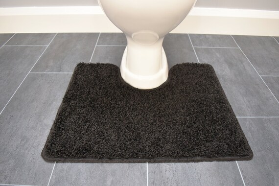 Black Toilet Pedestals Mats Rugs Bathroom Non Slip Rubber - Etsy UK