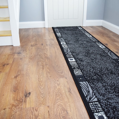 Very Long Black Hallway Stairs Runners Entrance Rug Mats Etsy UK