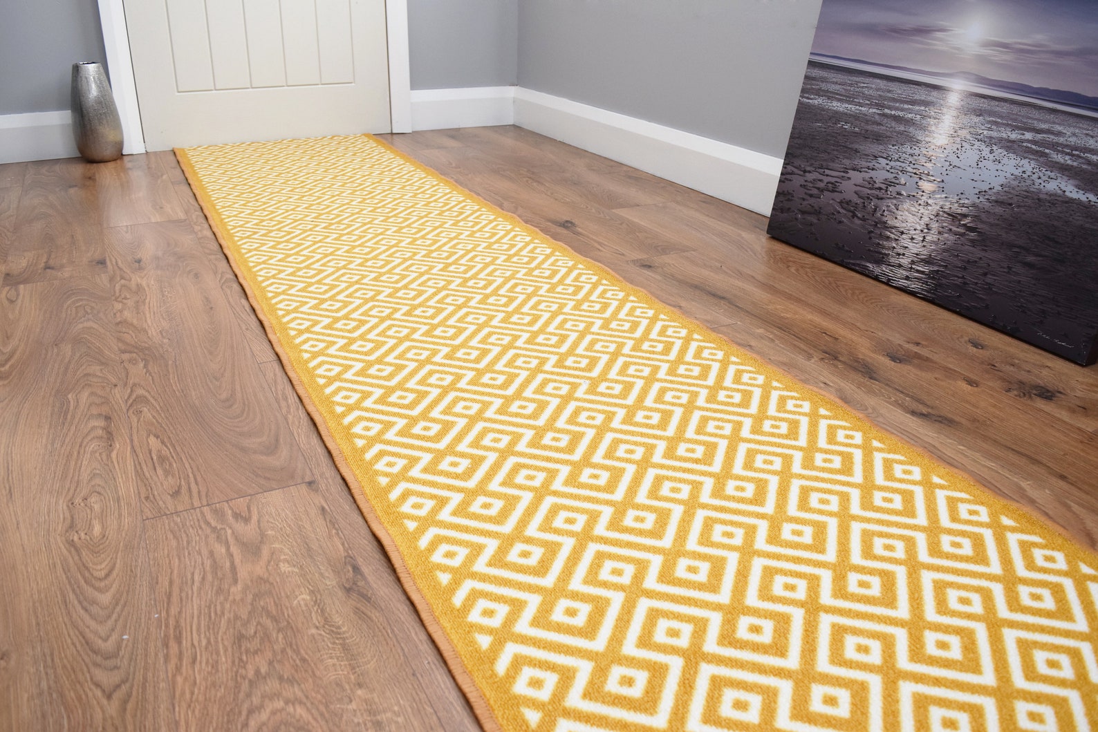 Gold Mustard Hallway Runner Door Mat Rugs Non Slip Washable Etsy UK