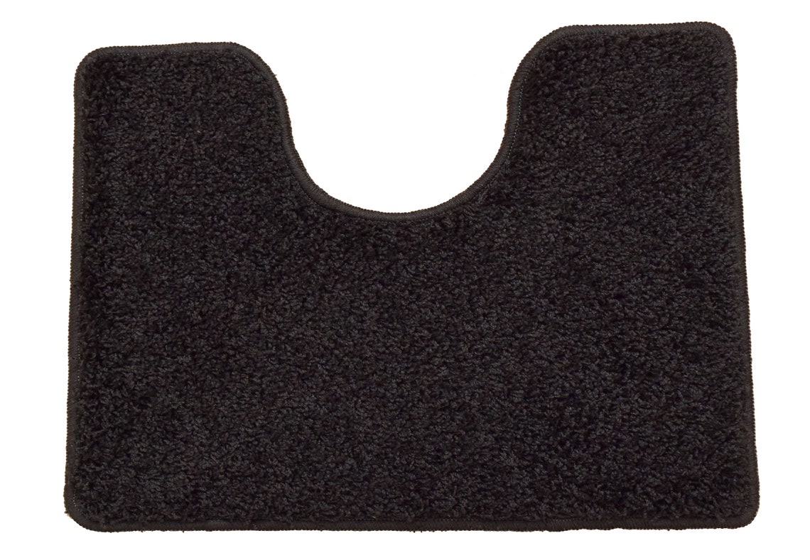 Black Toilet Pedestals Mats Rugs Bathroom Non Slip Rubber Etsy UK