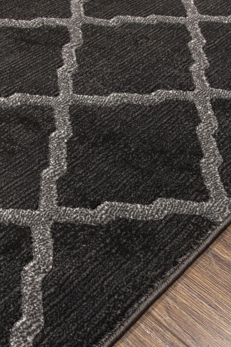 Large Living Room Dark Grey Rug Trellis Design - Etsy UK