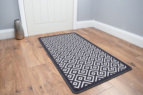 Moroccan Washable Area Rug - 2X4.3 Grey Kitchen Runner Rug Non-Slip  Entryway Rug