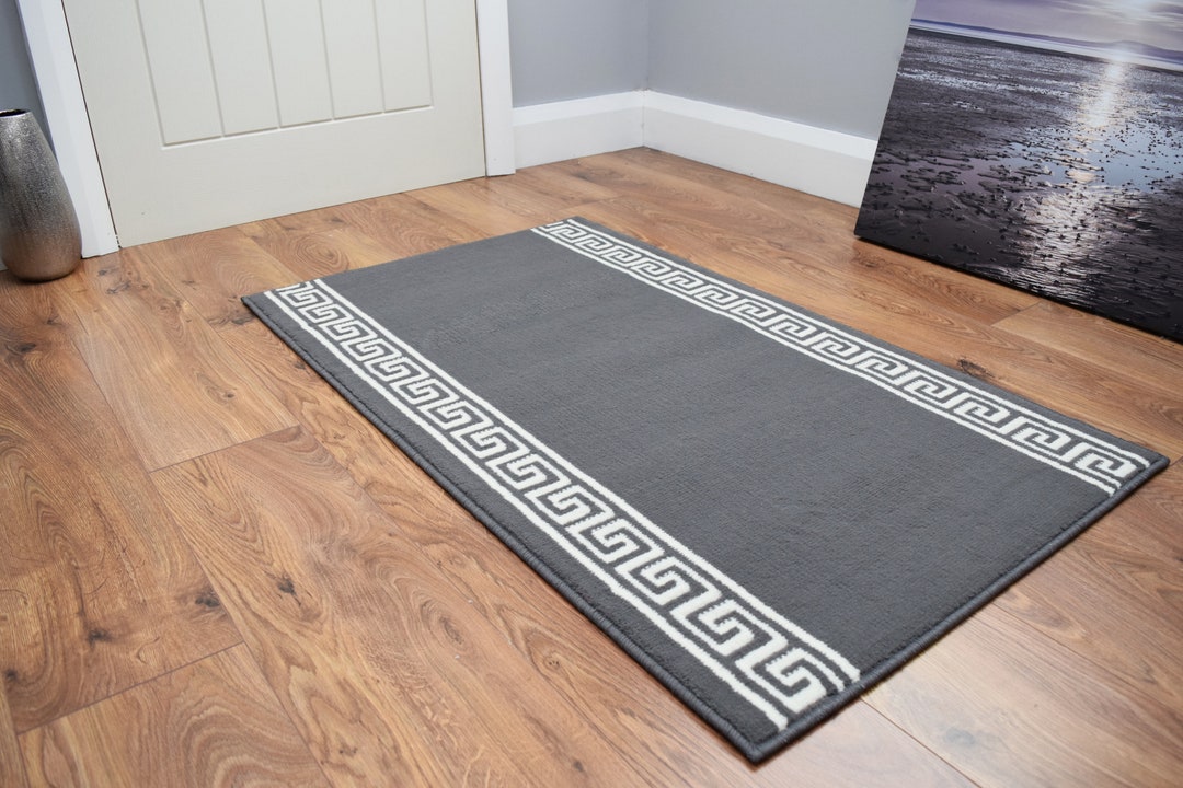Greek Key Grey Door Mat & Runner Rugs Etsy UK
