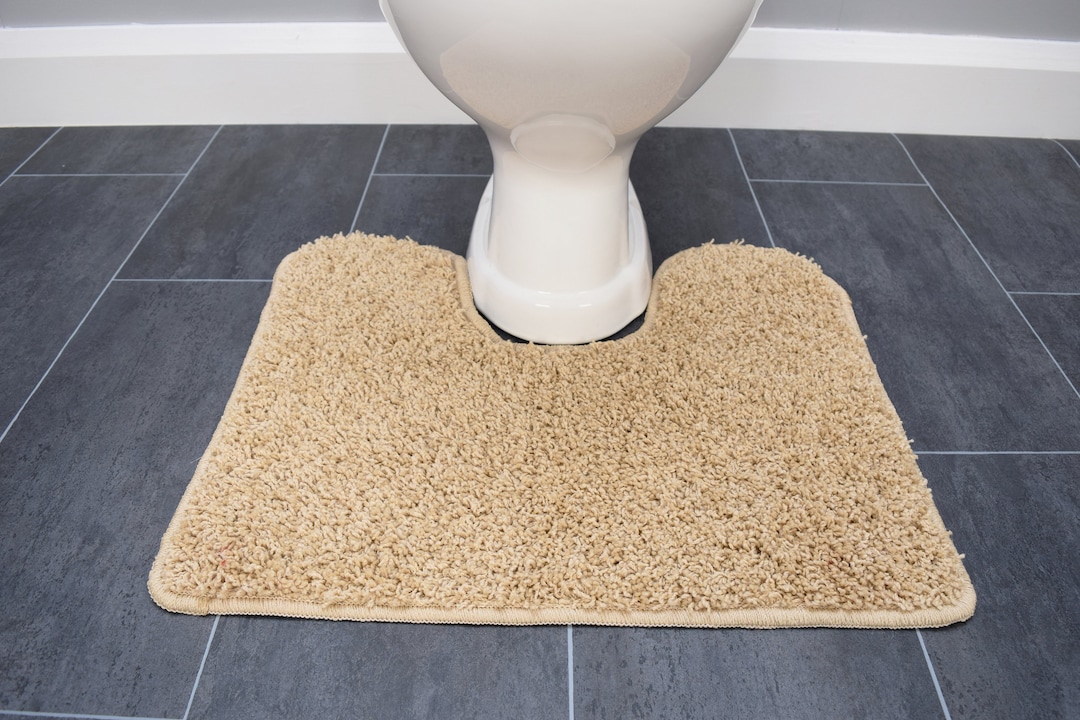 Beige Latte Toilet Pedestals Mats Rugs Bathroom Non Slip Etsy UK