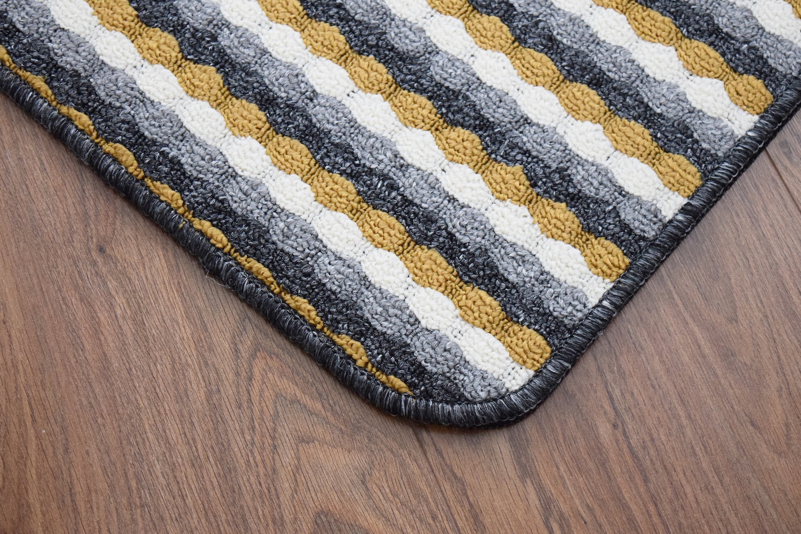 Grey Ochre Gold Non Slip Bath Kitchen Rug Mat Hallway Runner Etsy