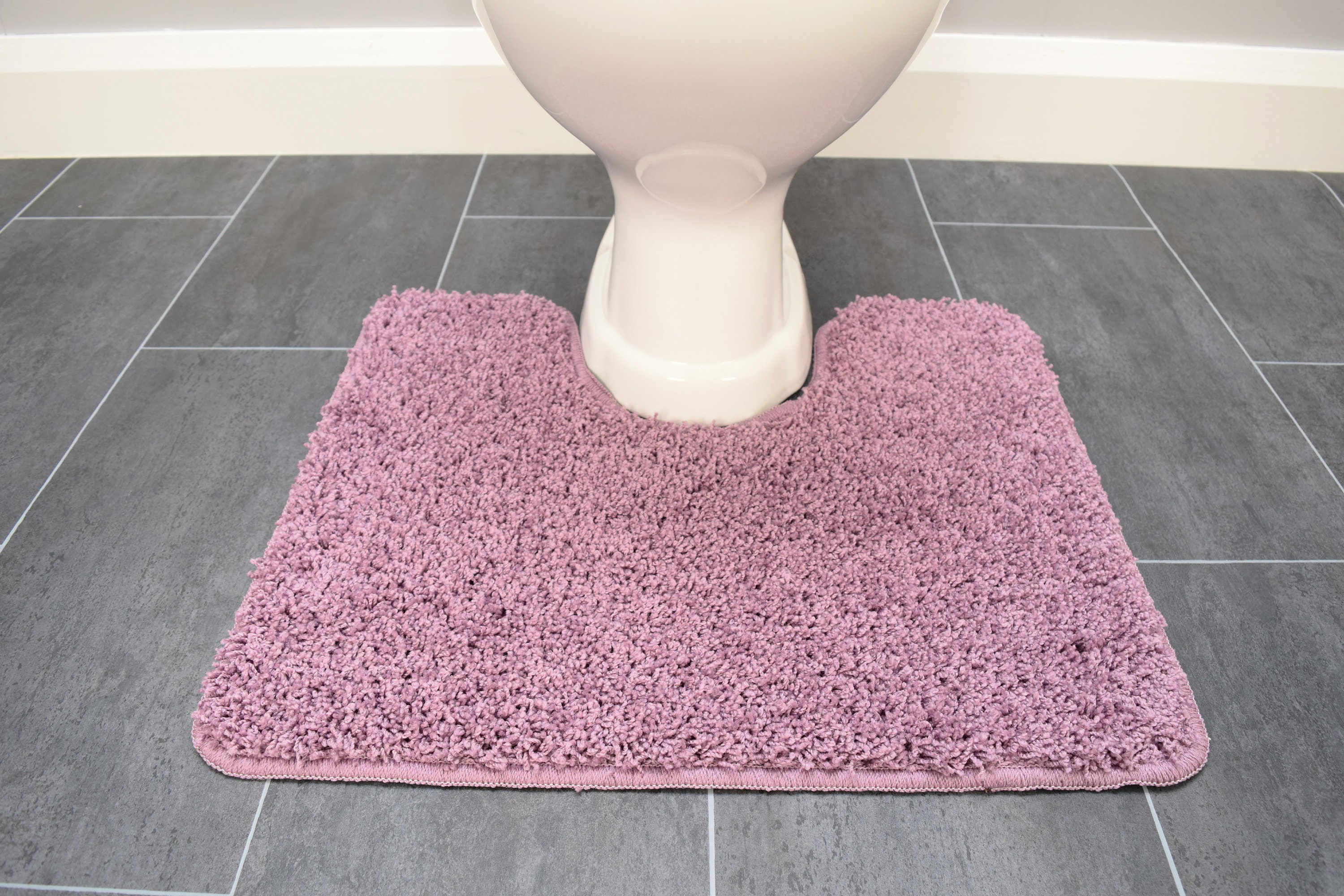 Heather Purple Bath Room Pedestal & Mat Set Non Slip Washable Etsy UK