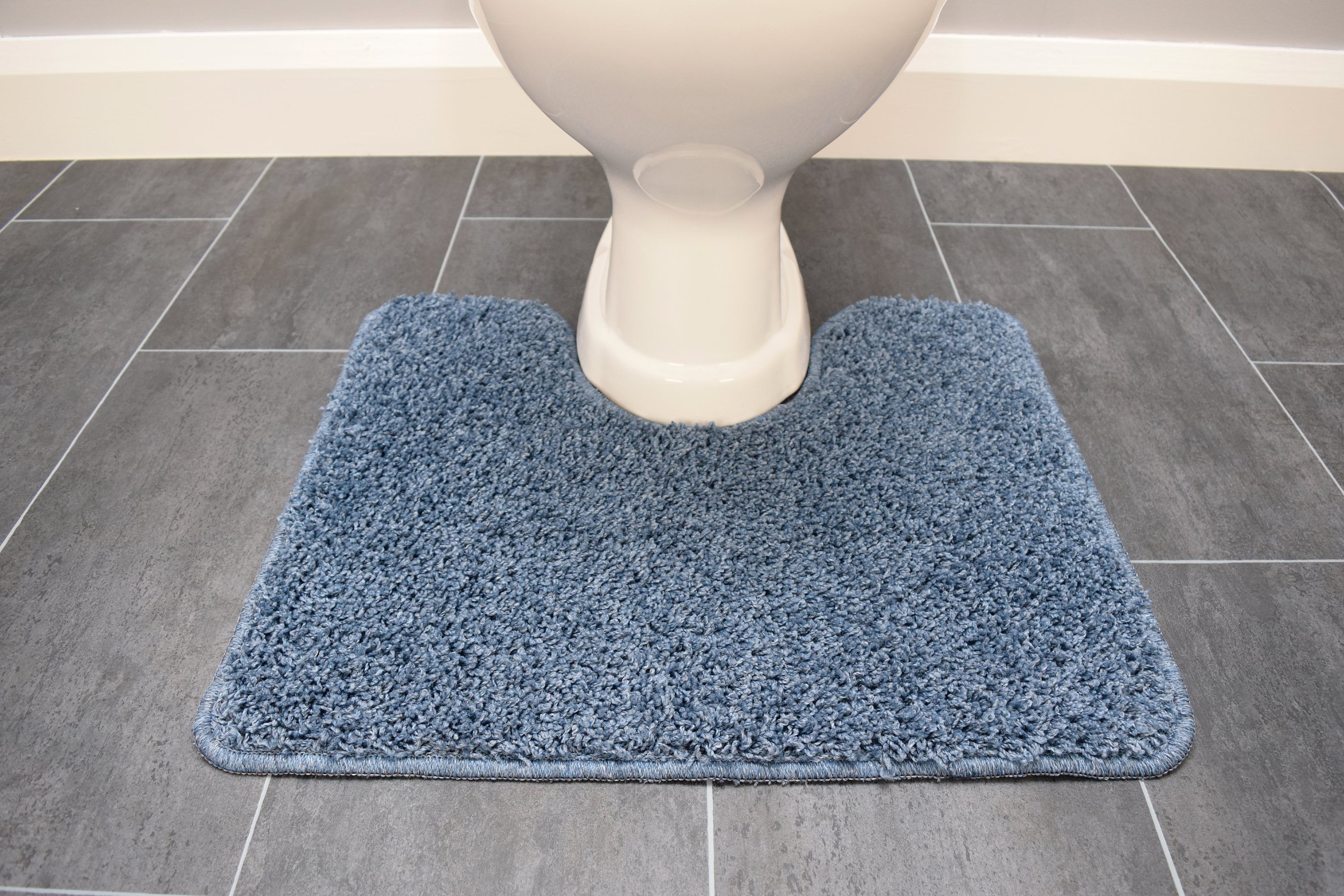 Denim Blue Toilet Pedestals Mats Rugs Bathroom Non Slip Rubber Etsy UK