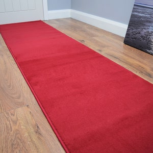 Plain Red Wedding Carpet Hollywood Style Hallway Runner Stairs Rug