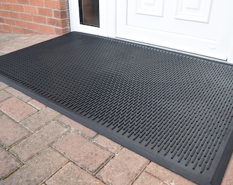 Hard Rubber Industrial Mat Heavy Duty Entrance Doormat Non Slip Outdoor Indoor 90cm x 150cm