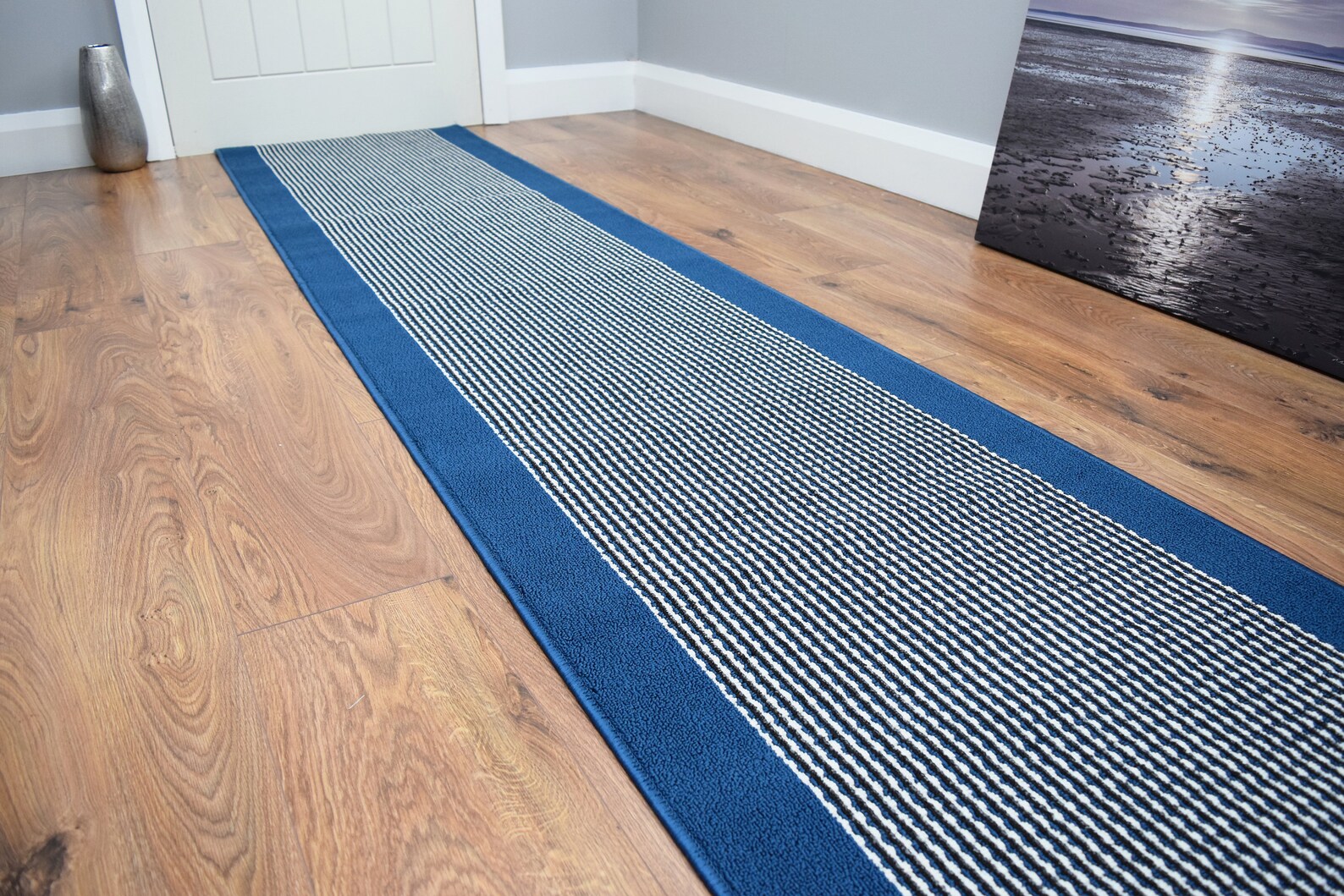 Hallway Stairway Runner Non Slip Navy Blue Washable Door Mat Etsy UK