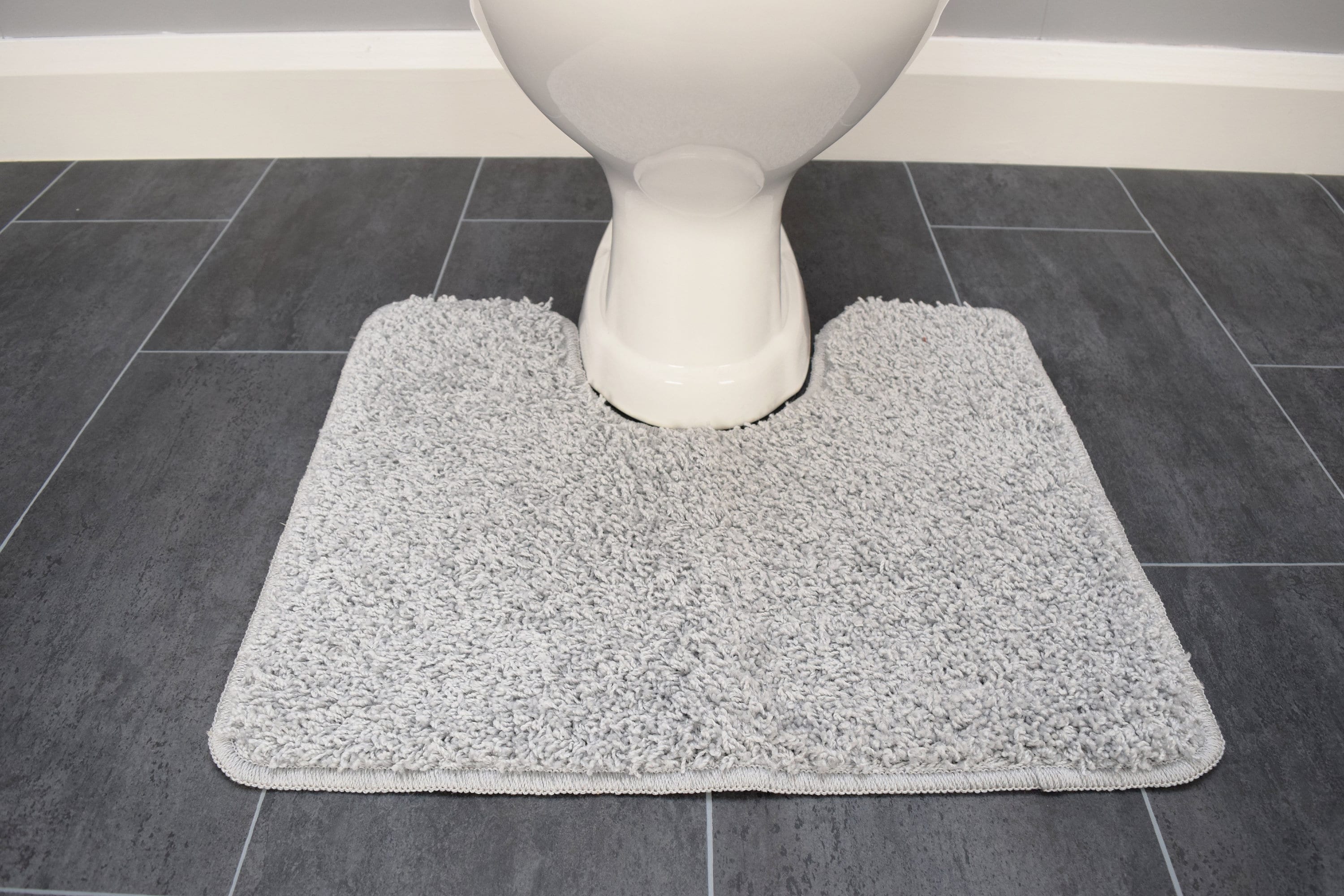 Silver Grey Toilet Pedestals Mats Rugs Bathroom Non Slip Etsy