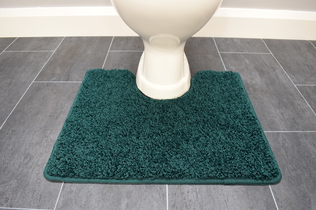 Dark Green Pedestals Mats Rugs Bathroom Non Slip Rubber Backing Etsy UK