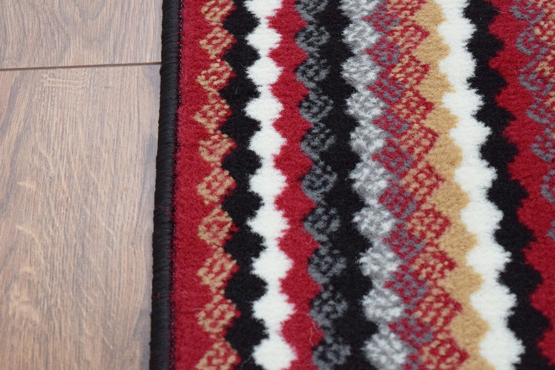 Black Red Stripe Hallway Stairway Runner Doormat Etsy UK