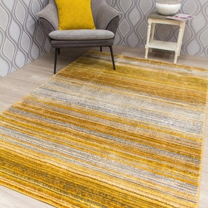 Gold Ochre Mustard Rug Mat Large Small Living Room Bedroom Distressed Faded Rugs