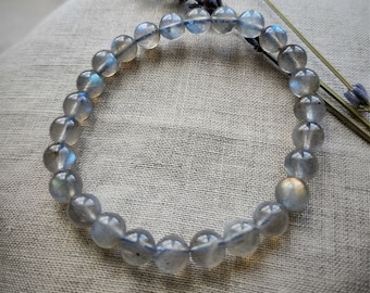 Labradorite - 8mm Bracelet - Lithotherapy - Natural Stones - Protection - Clarity - Perspectives - Intuition - Empathy - Benevolence