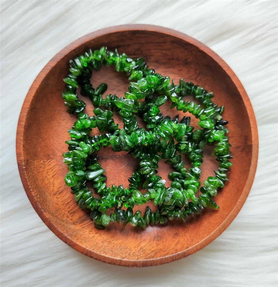 Diopside - Bracelet Chips Lithothérapie Pierres Naturelles