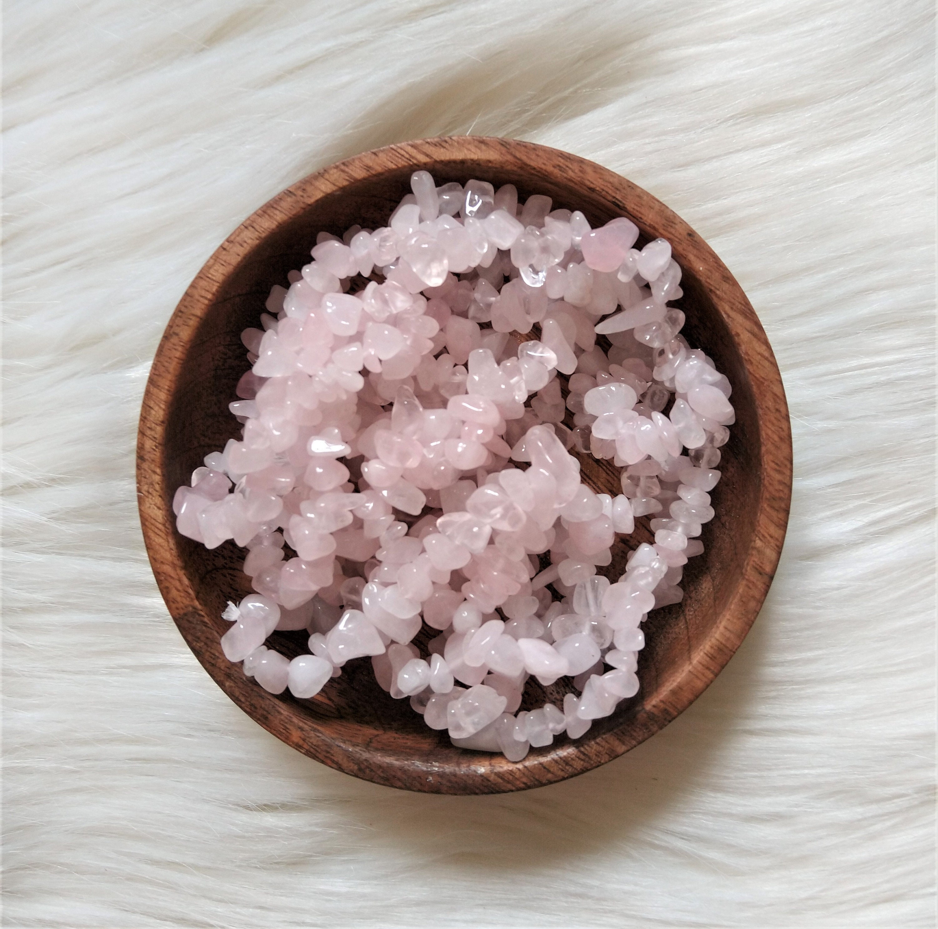 Quartz Rose - Bracelet Chips Lithothérapie Pierres Naturelles