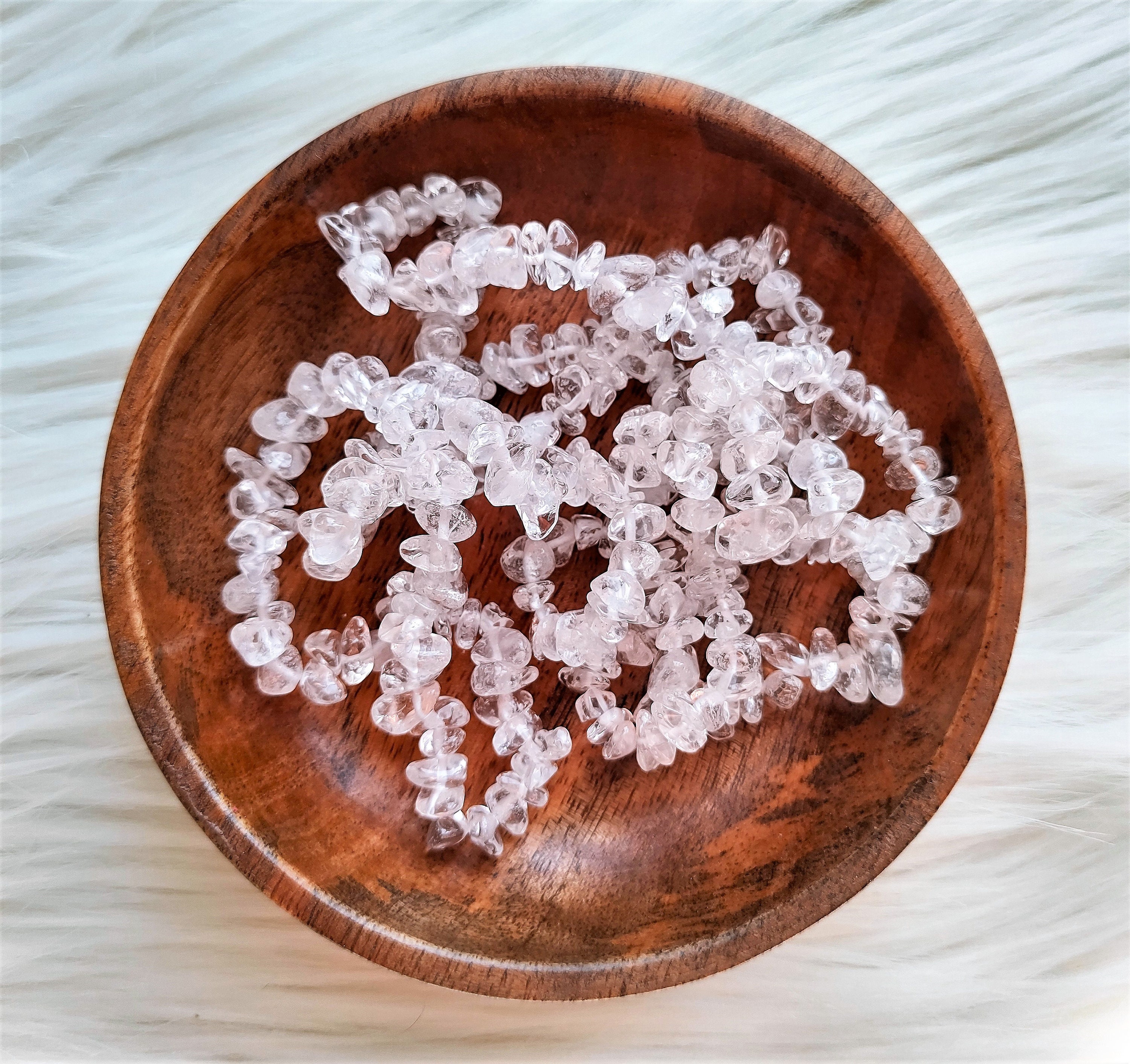 Quartz | Cristal de Roche - Bracelet Chips Lithothérapie Pierres Naturelles