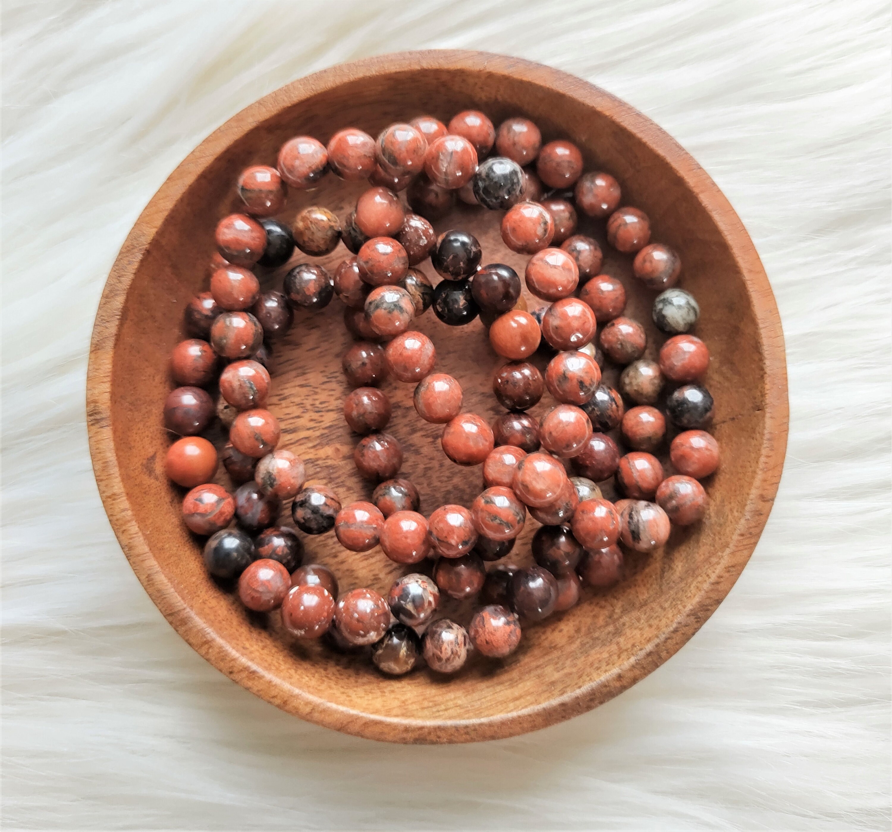 Jaspe Breschia - Bracelet 8mm Lithothérapie Pierres Naturelles