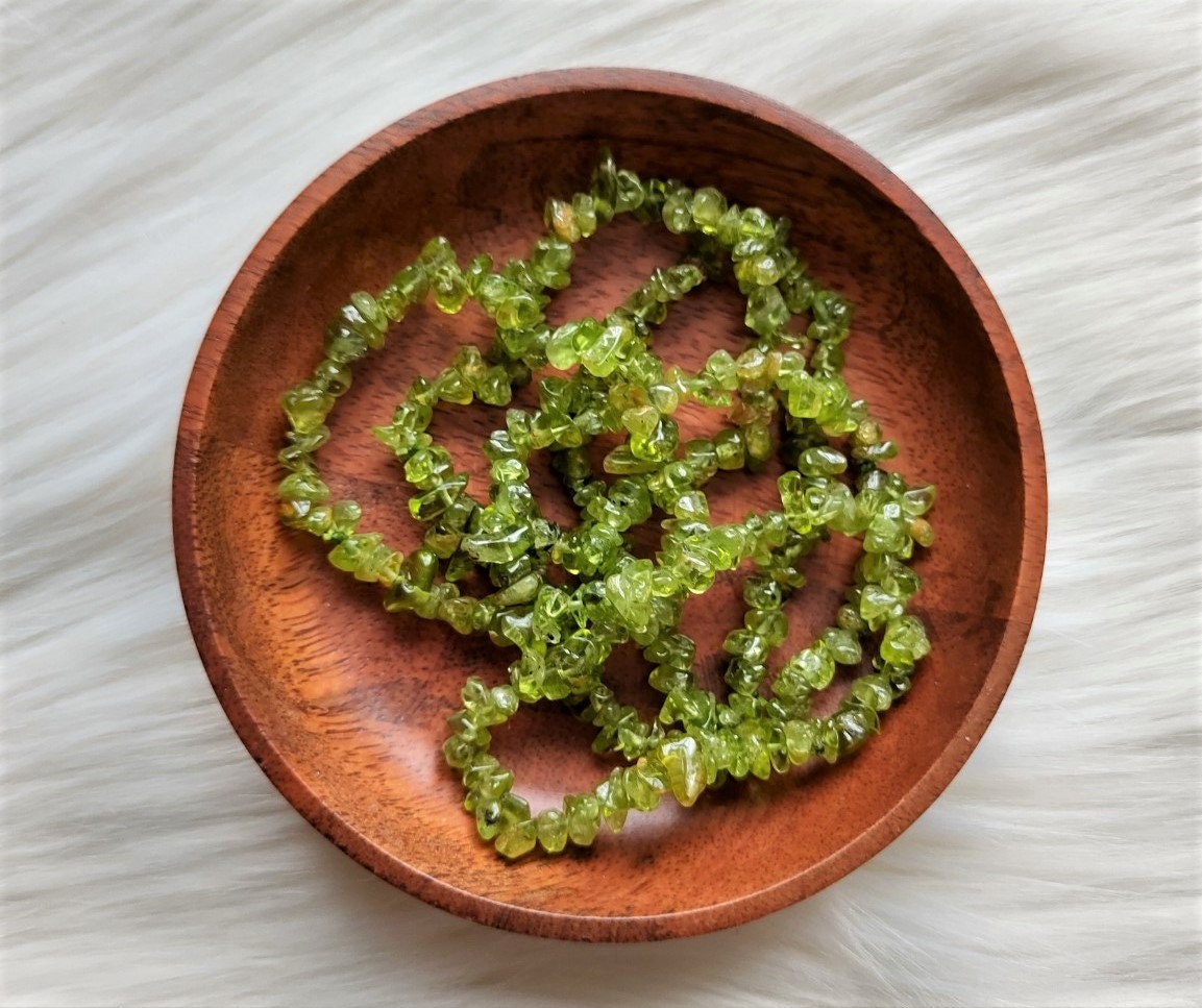 Péridot - Bracelet Chips Lithothérapie Pierres Naturelles