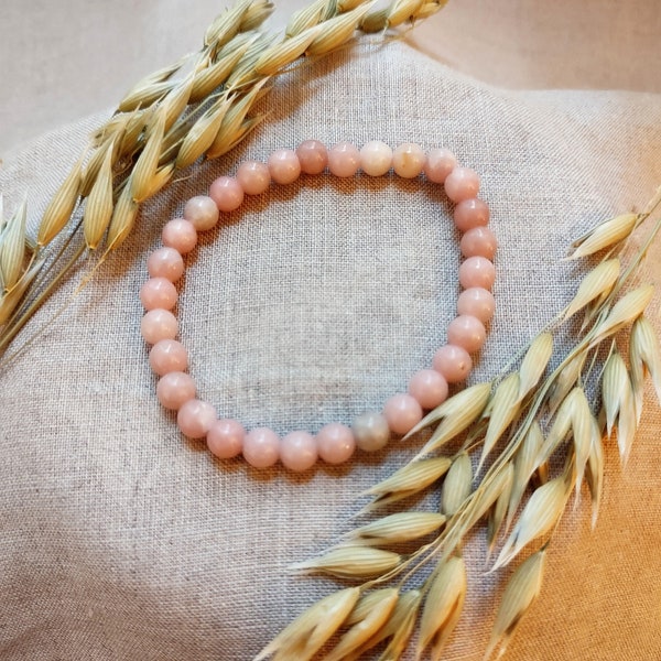 Opale Rose - Bracelet 6mm - Lithothérapie - Pierres Naturelles