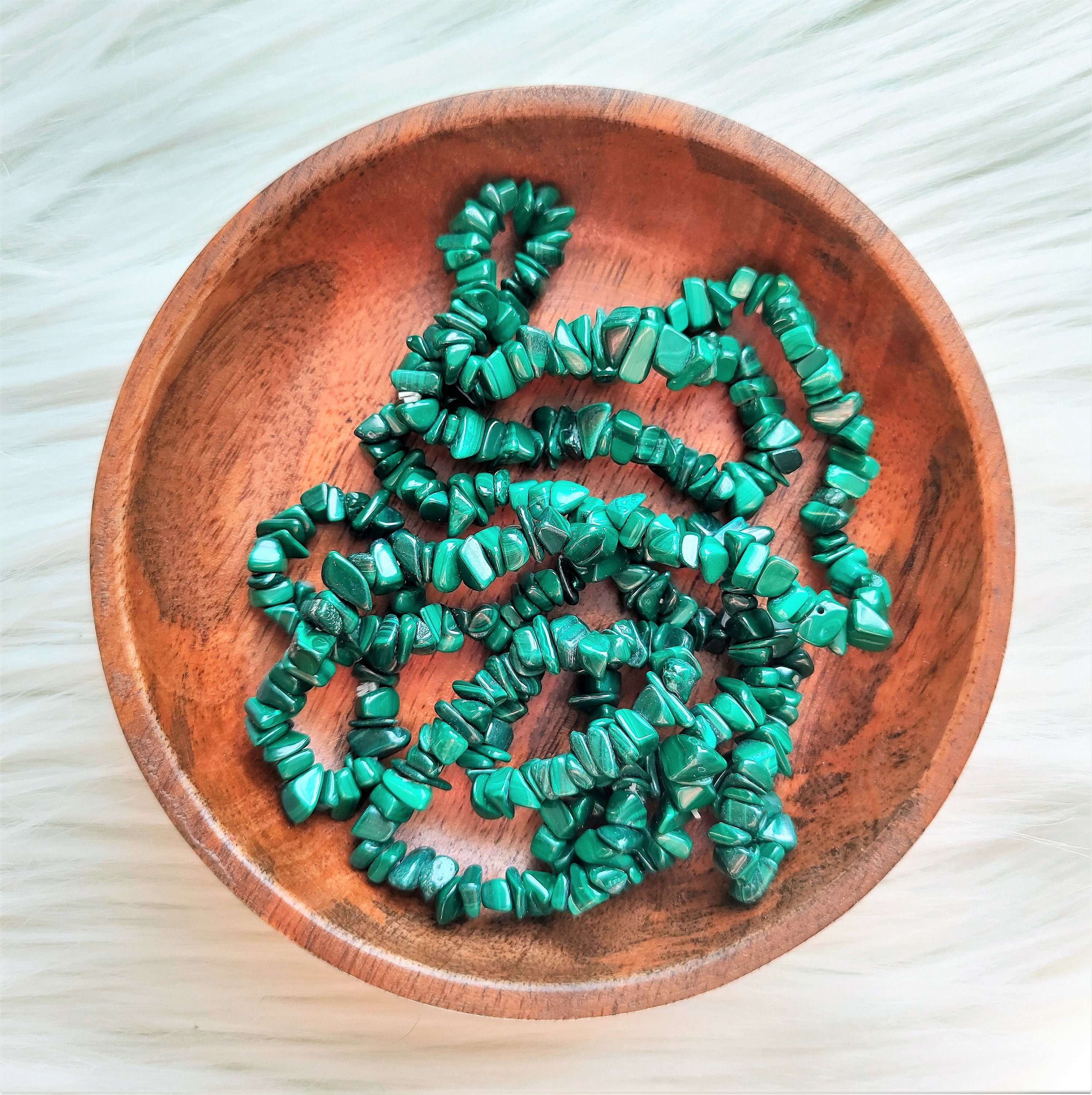 Malachite - Bracelet Chips Lithothérapie Pierres Naturelles