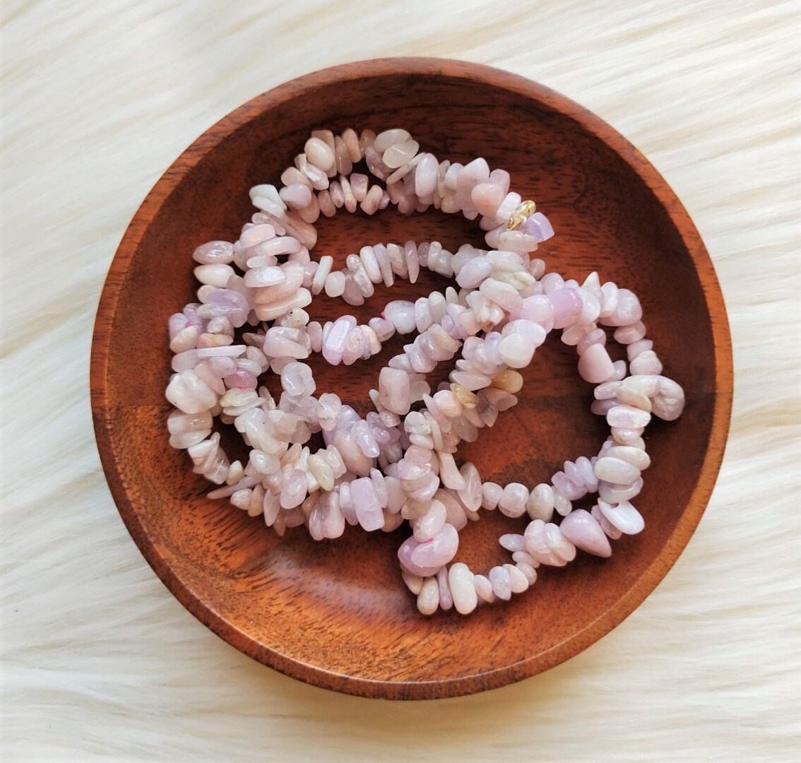 Kunzite - Bracelet Chips Lithothérapie Pierres Naturelles