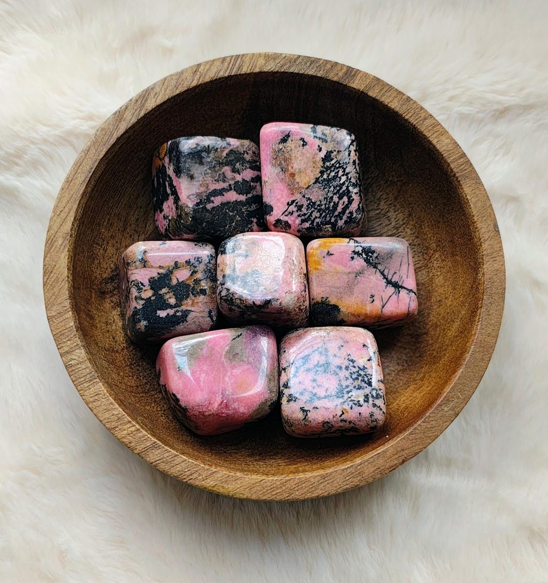 Rhodonite - Tumbled Stone - Lithotherapy - Natural Stones - Healing ...