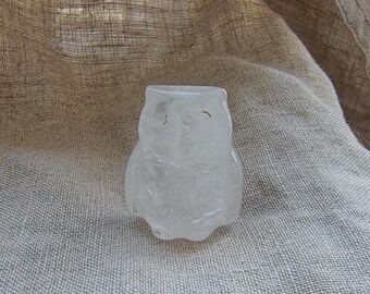 Quartz (Rock Crystal) - Owl Shape - Lithotherapy - Natural Stones - Acceptance - Light - Harmony - Relationship - Openness