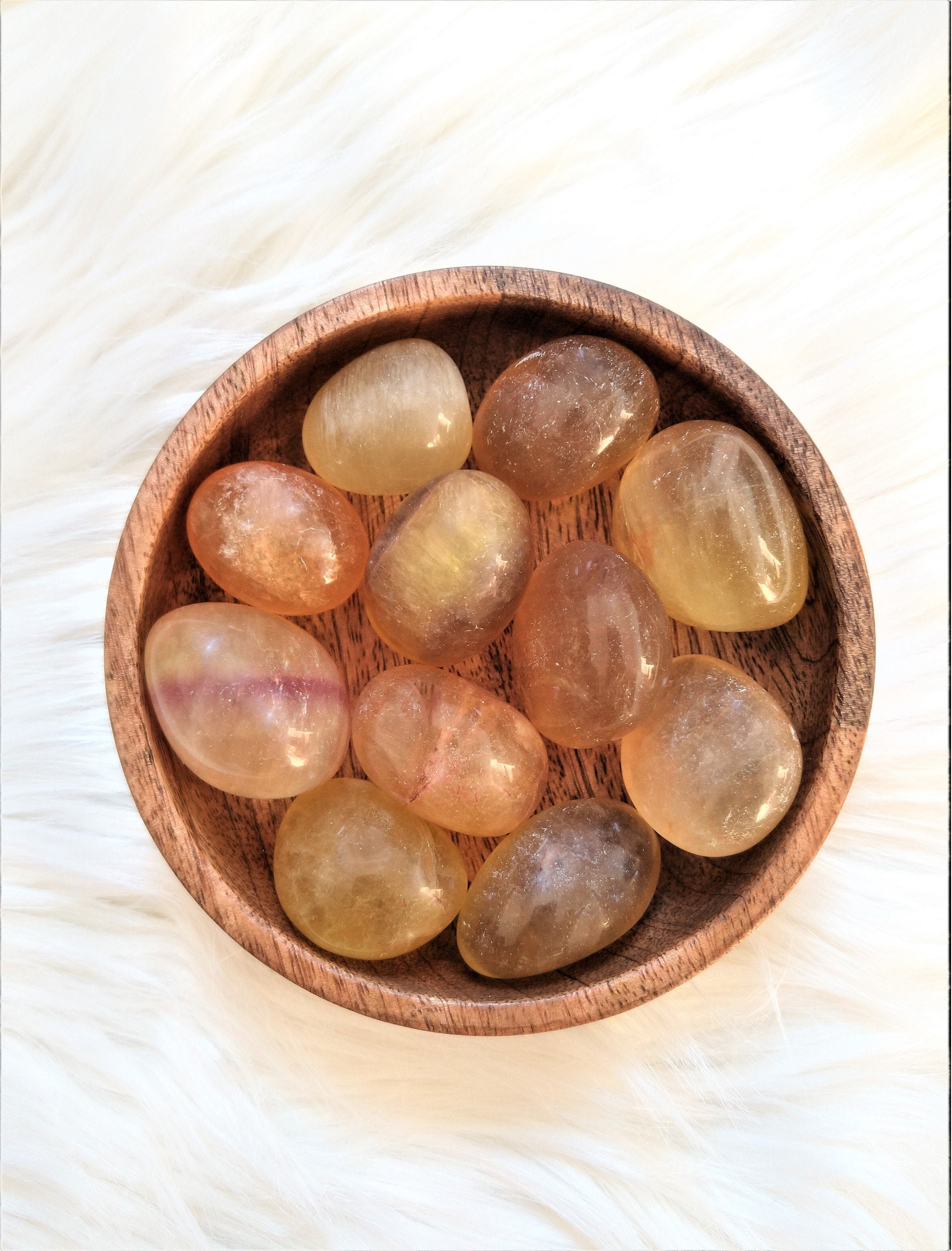 Fluorite Jaune- Pierre Roulée - Lithothérapie Pierres Naturelles