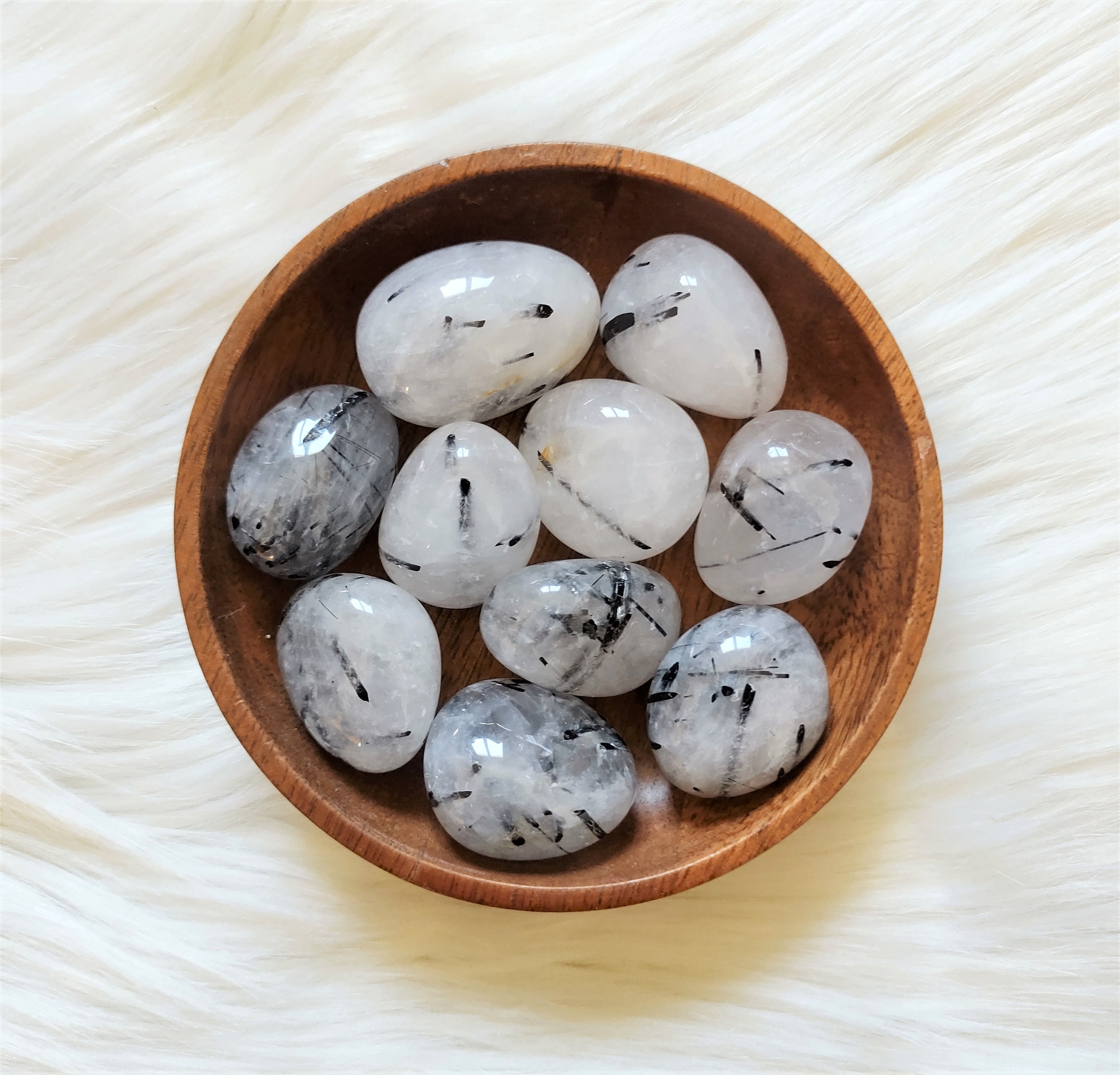 Quartz Tourmaline - Pierre Roulée Lithothérapie Pierres Naturelles