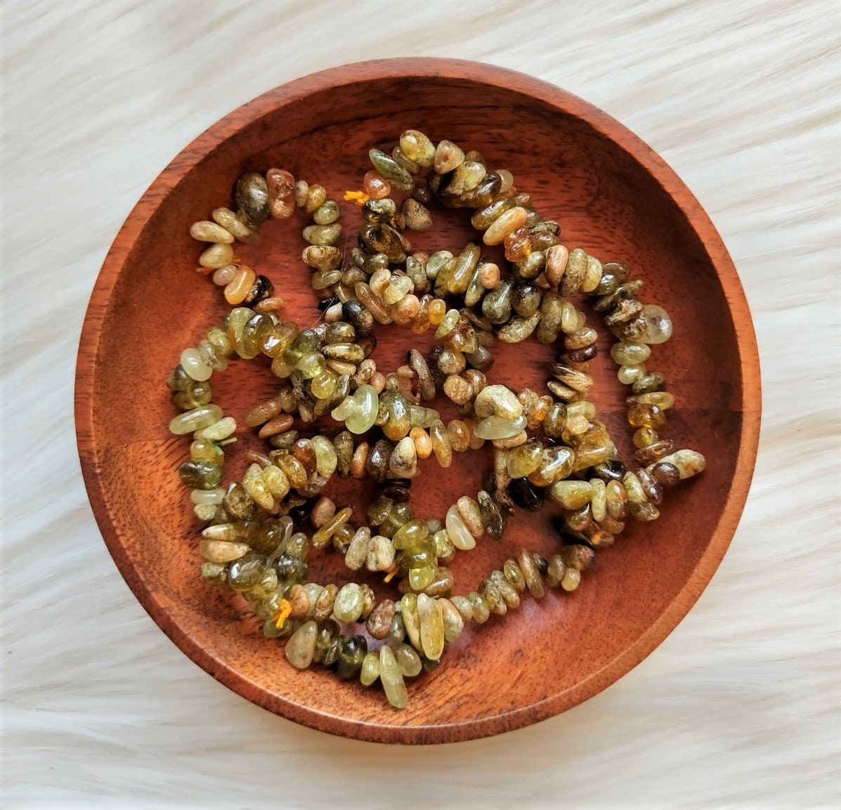 Grenat Grossulaire - Bracelet Chips Lithothérapie Pierres Naturelles