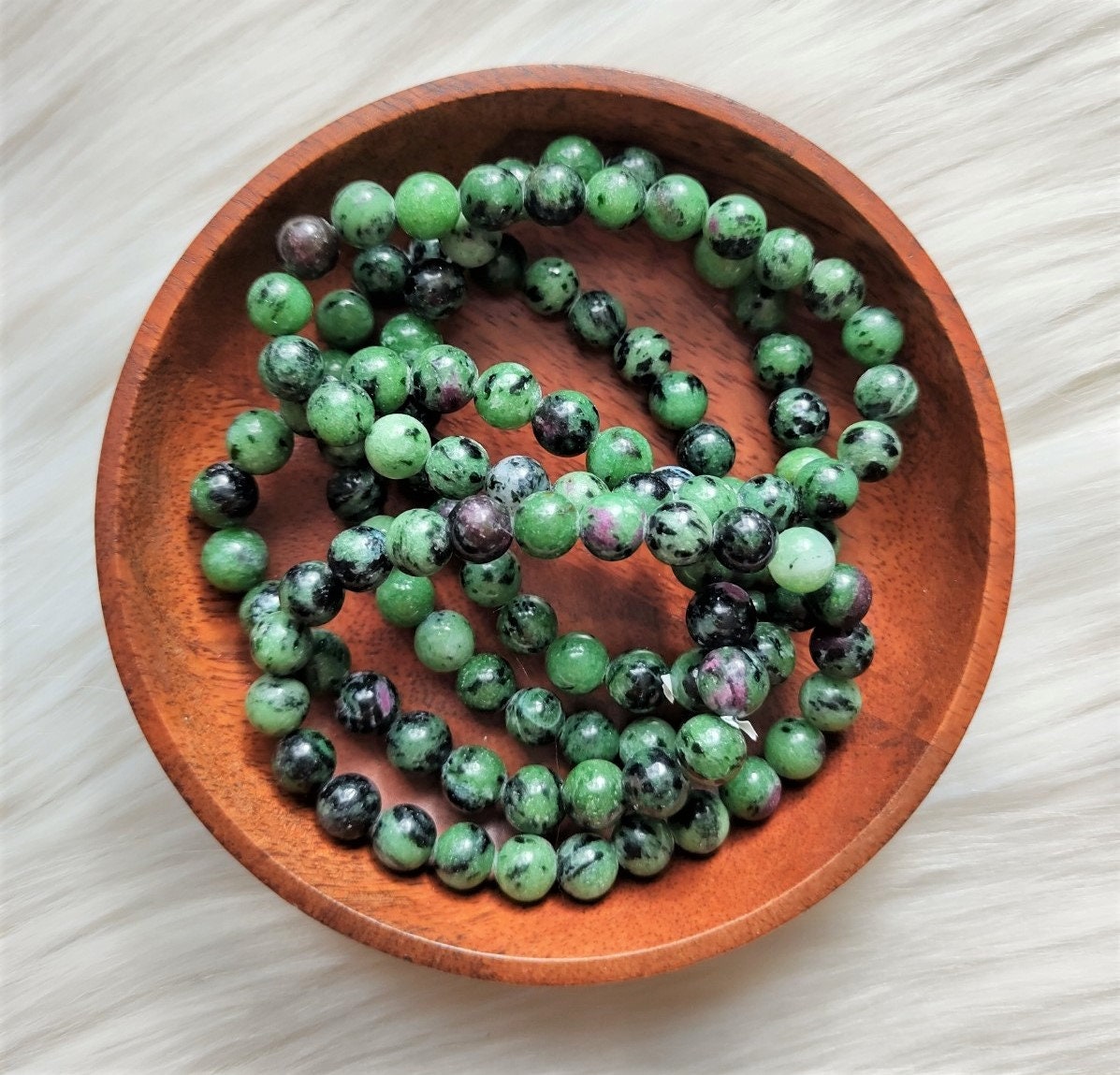 Rubis sur Zoïsite - Bracelet 8mm Lithothérapie Pierres Naturelles