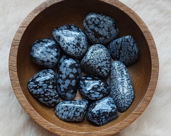 Snow Obsidian - Tumbled Stone - Lithotherapy - Natural Stones - Calm - Positivity - Soothing - Mental - Self-Discovery