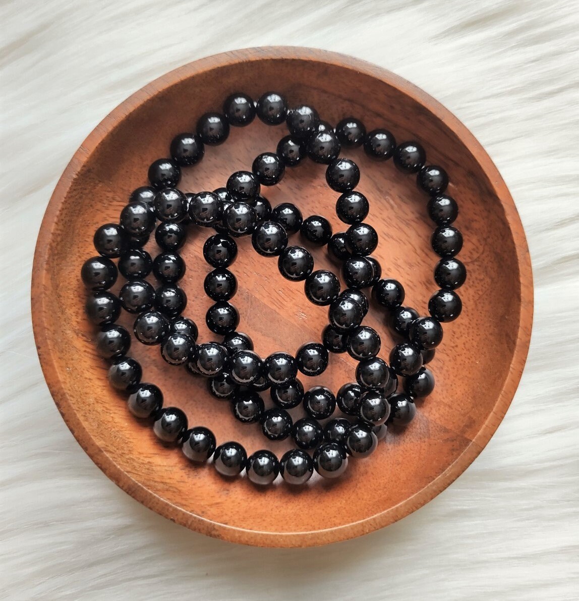 Obsidienne Noire - Bracelet 8mm Lithothérapie Pierres Naturelles