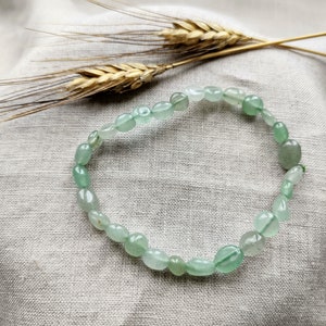 Green Aventurine - Tumbled Stone Bracelet - Lithotherapy - Natural Stones - Self-Control - Love - Calm - Perseverance - Patience