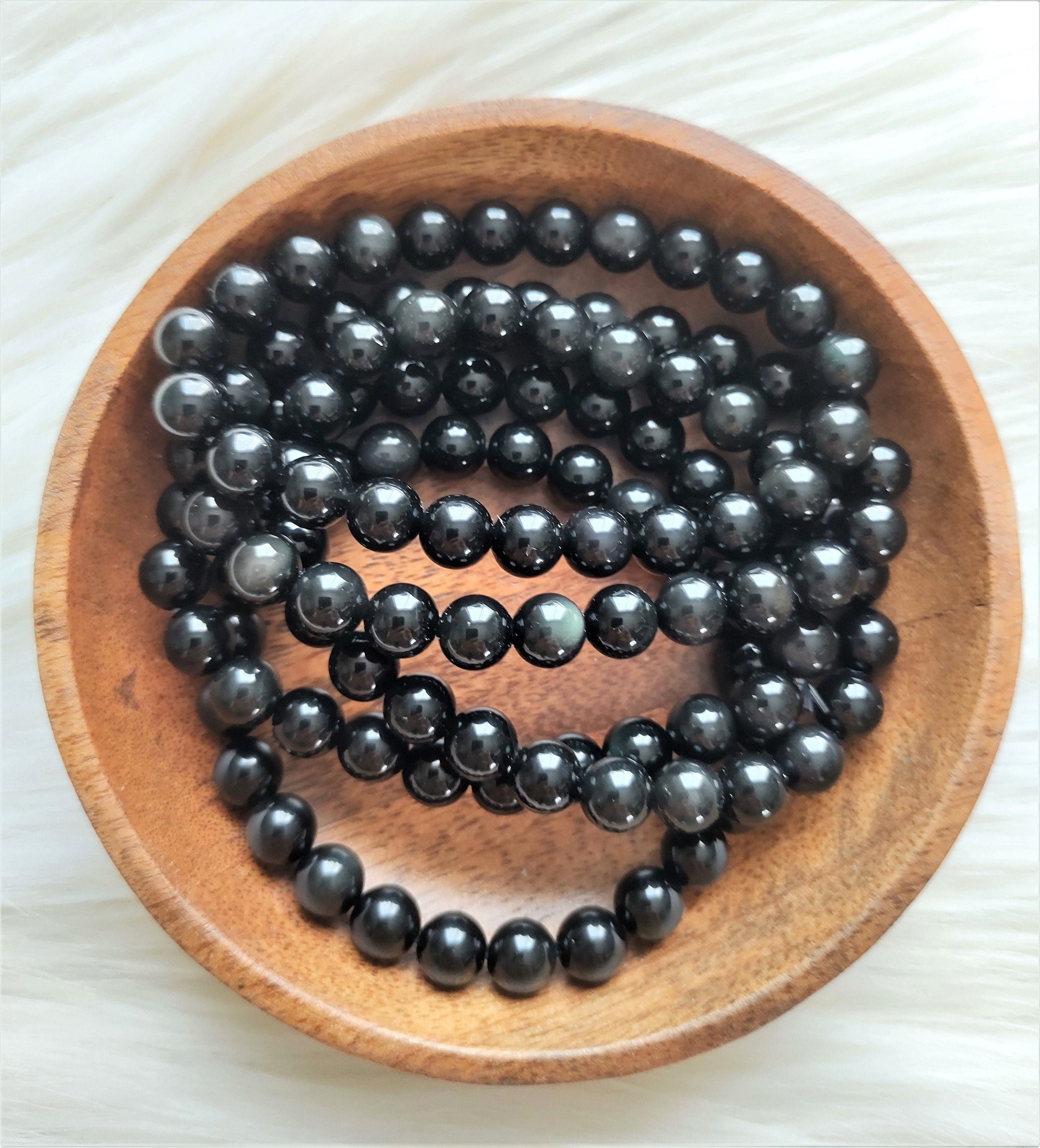 Obsidienne Œil Céleste - Bracelet 8mm Lithothérapie Pierres Naturelles