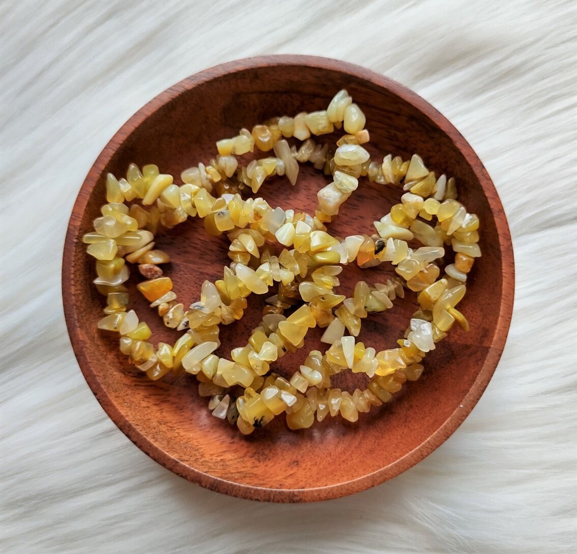 Opale Jaune - Bracelet Chips Lithothérapie Pierres Naturelles