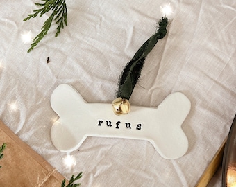 Personalised Dog Bone Clay Tree Decoration, Pet Christmas Decoration, Dog Tree Decs, Animal Decoration, Xmas, Decoration Gift, Pet Gift