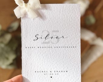 Personalised 25th Anniversary Card, Silver Wedding Anniversary Gift