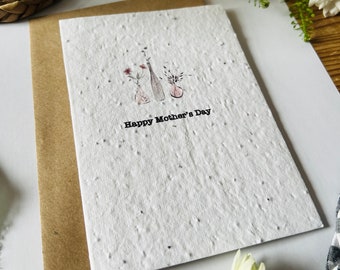 Mors dag-kort - Glad mors dag-kort till mamma - Miljövänliga kort - Mors dag-kort - Blomkort - Mammakort - Planterbara frökort