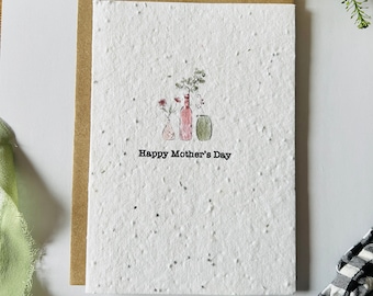 Mors dag-kort - Glad mors dag-kort till mamma - Miljövänliga kort - Mors dag-kort - Blomkort - Mammakort - Planterbara frökort