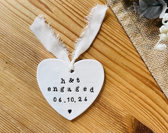 Personalised Clay Heart Engagement Keepsake