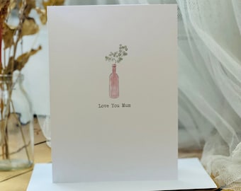 Love You Mum - Happy Mother's Day Card - Mothers Day Card - Happy Mother's Day Card - Happy Mothers Card for Mum - Floral Card - Flower Card