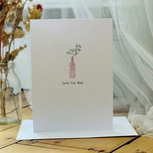 Love You Mum - Happy Mother&#39;s Day Card - Mothers Day Card - Happy Mother&#39;s Day Card - Happy Mothers Card for Mum - Floral Card - Flower Card