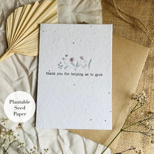 Carte de graines à planter Merci professeur - Carte ensemencée - Carte de fleurs sauvages - Cartes écologiques - Respectueux des abeilles - Cartes de fleurs - Cartes de plantes