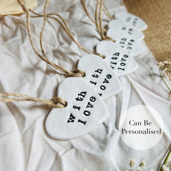 Clay Gift Tags - Personalised Gift Tag - Gift Tag Set - Clay Place Names - Wedding Favours Name Tags - Clay Wedding Place Setting - Favour