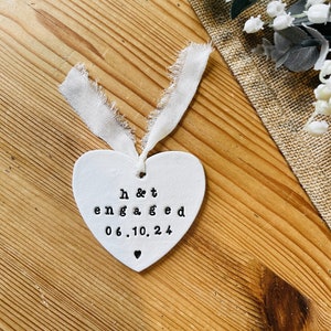 Personalised Engagement Gift, Clay Engagement Keepsake, Newly Engaged Gift, Engagement Present, Couple Gift, Gift For The Couple